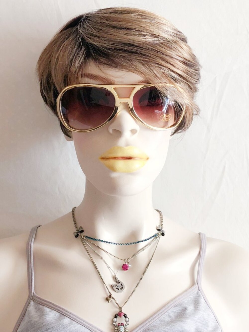 Gold Metallic Aviator Sunglasses